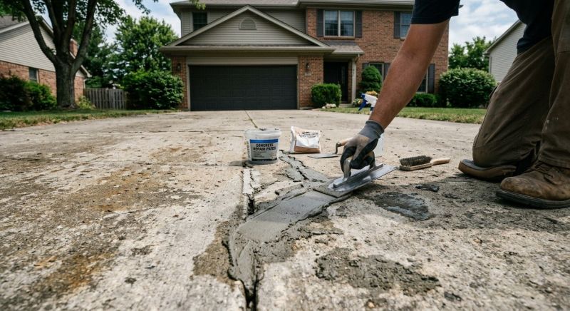 Concrete Driveway Crack Repair in Des Moines, IA
