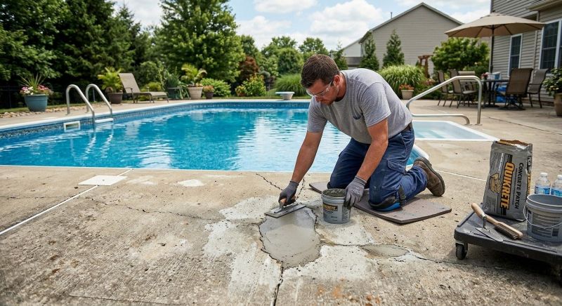 Concrete Pool Patio Repair in West Des Moines, IA